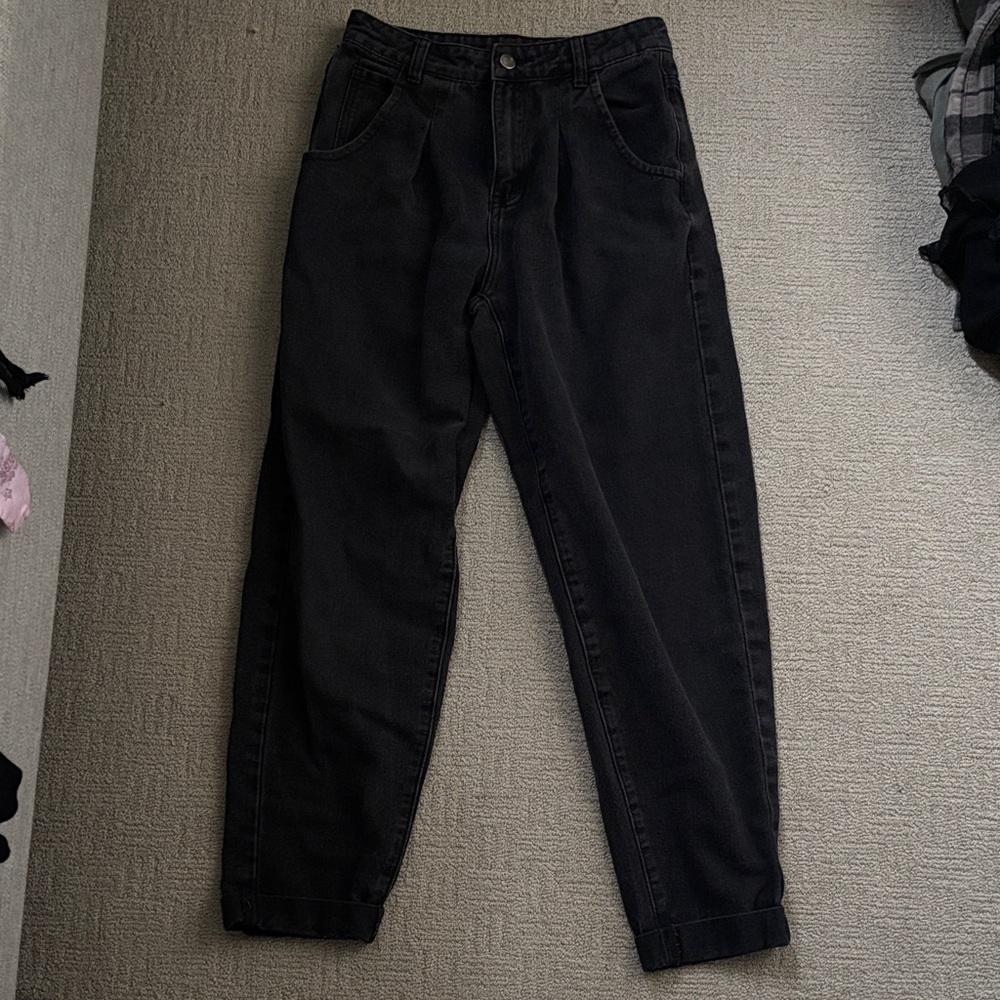 SHEIN Black Boyfriend High-Rise Jeans